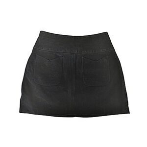 Free People Western Black Suede Mini Skirt with Pockets
